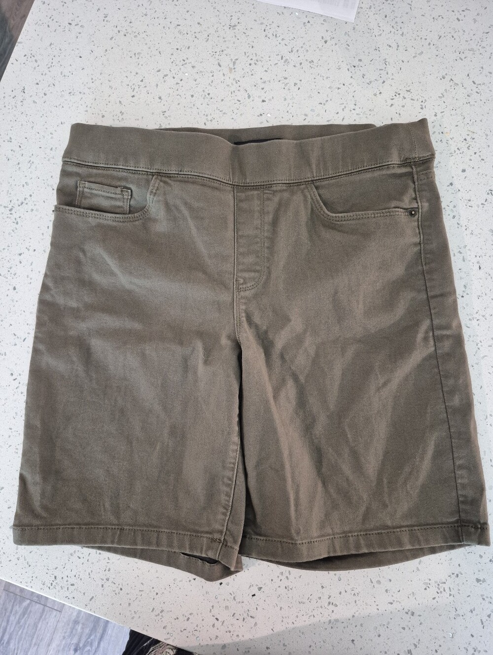 DKNY Khaki Brown Olive Women's Mid-rise Shorts